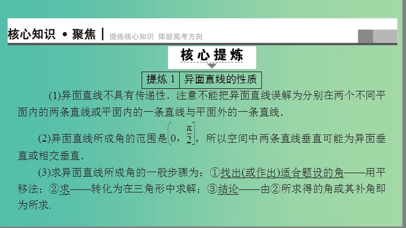 高三数学二轮复习 第1部分 专题4 突破点11 空间中的平行与垂直关系课件(理).ppt_第2页