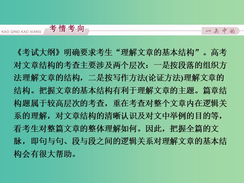 （全国卷Ⅰ）高考英语二轮复习 第二部分 题型专题突破 二 阅读理解 第五讲 篇章结构题课件.ppt_第2页