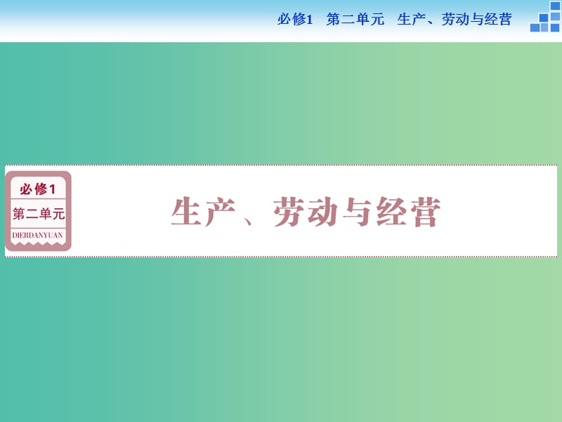 高考政治大一轮复习 第二单元 第四课 生产与经济制度课件 新人教版必修1.ppt_第1页