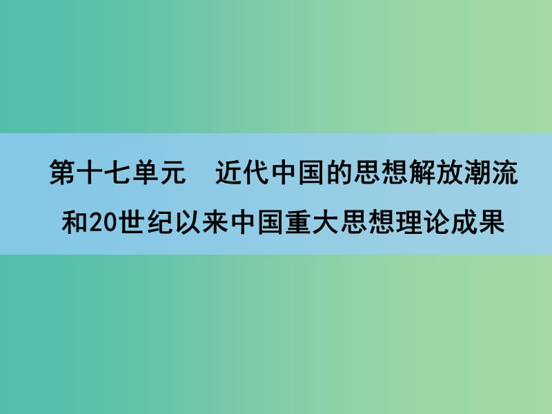 高考历史一轮复习 说全章17 近代中国的思想解放潮流课件.ppt_第1页