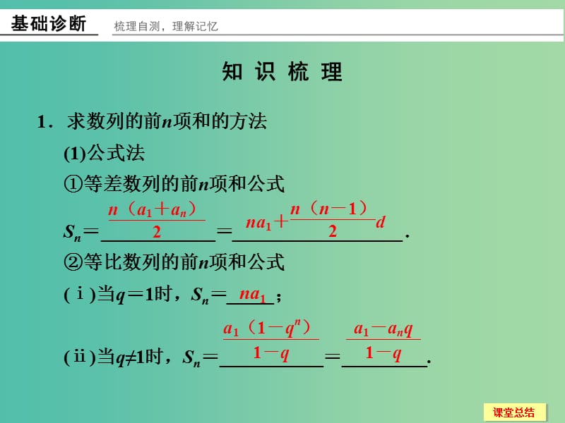 高考数学一轮复习 6-4 数列求和课件 新人教A版.ppt_第2页