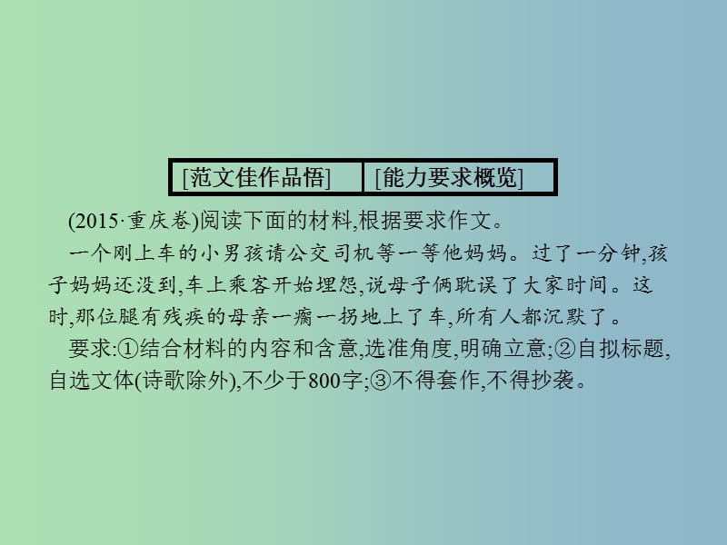 高三语文一轮复习 第4部分 高考作文梯级学案 专题二 文体特征专攻 9 整体着眼安排结构课件.ppt_第3页