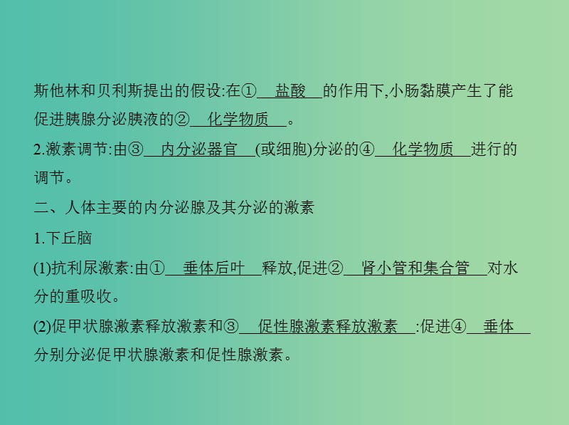 高三生物第一轮复习 第7单元 第22讲 人和高等动物的体液调节课件 新人教版.ppt_第3页