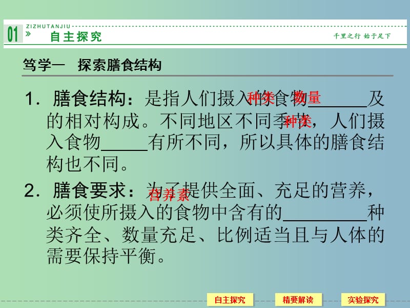 高中化学 2-2 平衡膳食同步课件 鲁科版选修1.ppt_第3页