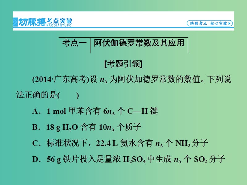 高考化学一轮总复习 第1章 第1节物质的量 气体摩尔体积课件.ppt_第3页