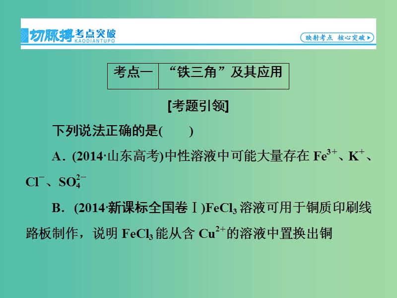 高考总动员2016届高考化学一轮总复习 第3章 第3节铁及其化合物课件.ppt_第3页