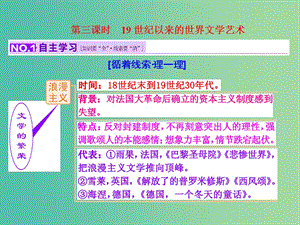 高考歷史一輪復(fù)習(xí) 第三課時 19世紀以來的世界文學(xué)藝術(shù)課件 新人教版必修3.ppt