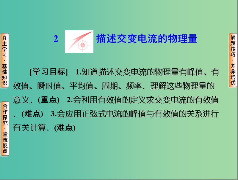 高中物理 第五章 交变电流 2 描述交变电流的物理量课件 新人教版选修3-2.ppt_第1页