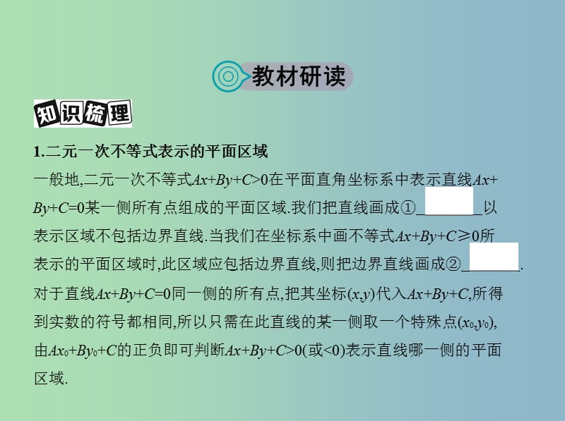 高三数学一轮复习第七章不等式第三节二元一次不等式(组)及简单的线性规划问题课件文.ppt_第2页