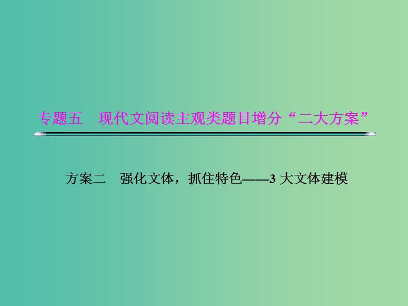 高考语文二轮复习资料 文体二 散文题型建模课件.ppt_第1页