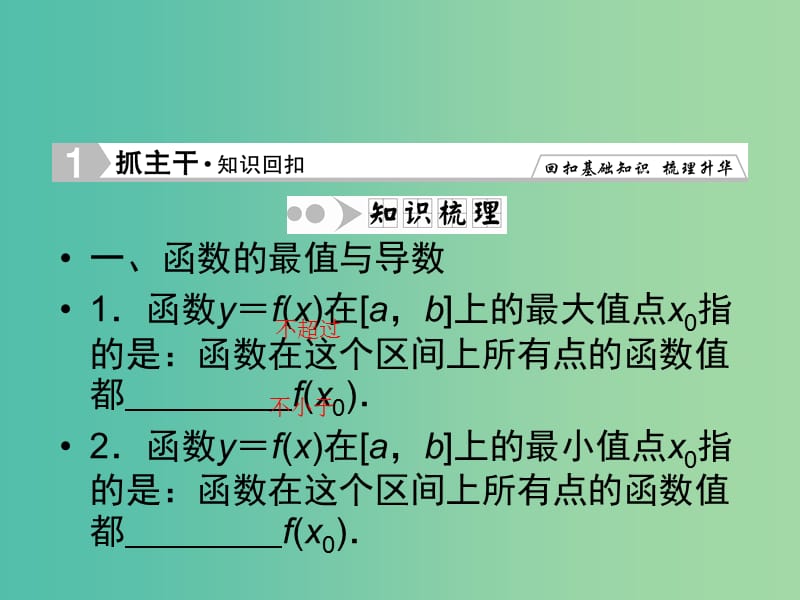 高考数学一轮复习 2-12 导数的综合应用课件 理 新人教A版.ppt_第2页