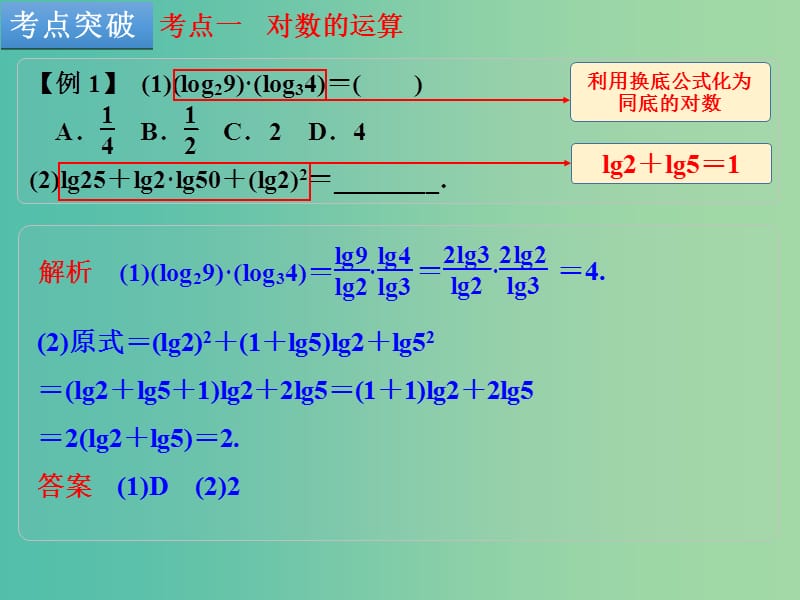 高考数学一轮复习 第6讲 对数与对数函数课件 文 新人教B版.ppt_第3页