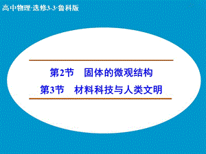 高中物理 固體的微觀結(jié)構(gòu) 材料科技與人類文明課件 魯科版選修3-3.ppt