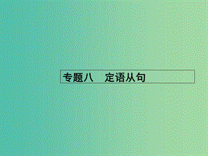 高考英語二輪復(fù)習(xí) 專題八 定語從句課件.ppt