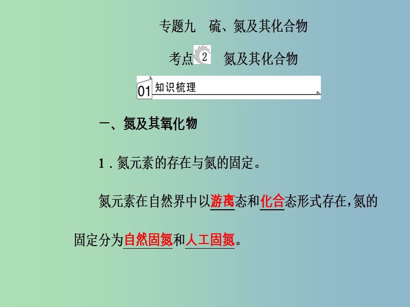 高三化学第四章专题九硫氮及其化合物考点2氮及其化合物课件.ppt_第2页