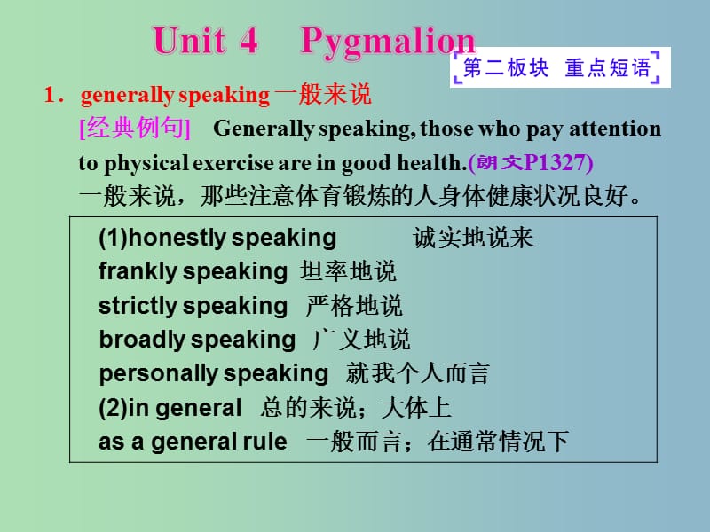 2019版高二英语 Unit4 Pygmalion课件2.ppt_第1页