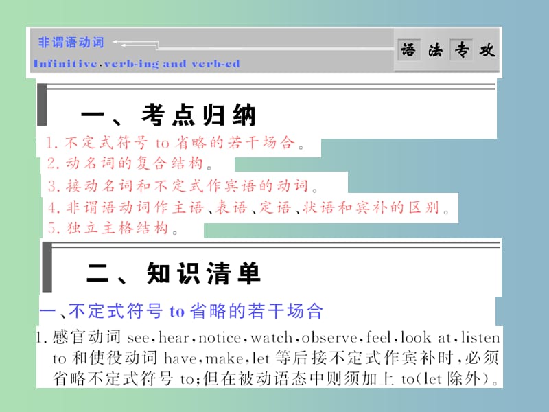 高三英语 语法专攻非谓语动词复习课件.ppt_第1页