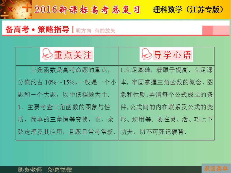 高考数学总复习 第3章 第1节 角的概念与任意角的三角函数课件 理（新版）苏教版必修1.ppt_第3页