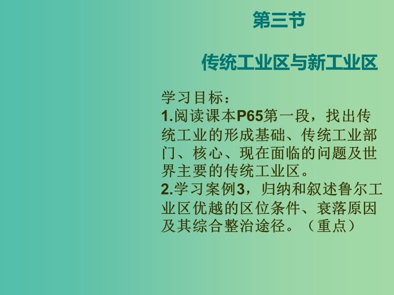 高中地理《4.3 传统工业区与新工业区（第1课时）》课件 新人教版必修2.ppt_第3页