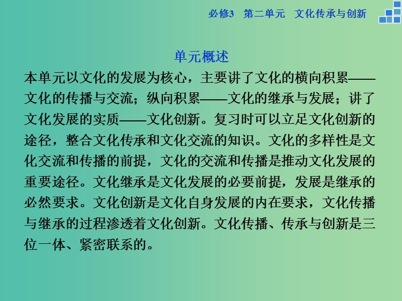 高考政治大一轮复习 第二单元 文化传承与创新单元优化总结课件 新人教版必修3.ppt_第2页