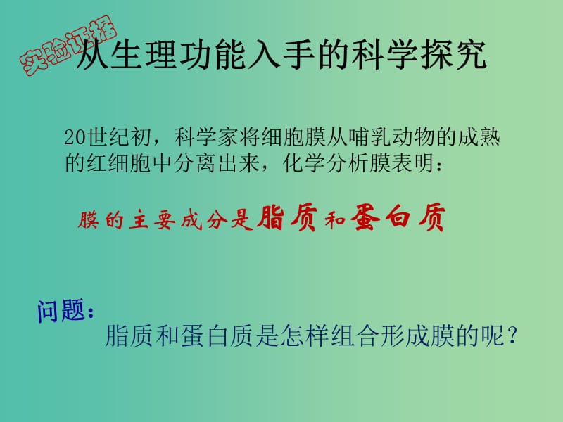 高中生物 第四章 第二节 生物膜的流动镶嵌模型课件 新人教版必修1.ppt_第3页