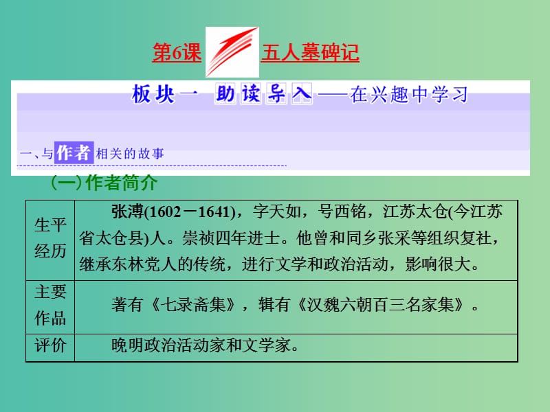 高中语文第二专题第6课五人墓碑记课件苏教版.ppt_第1页