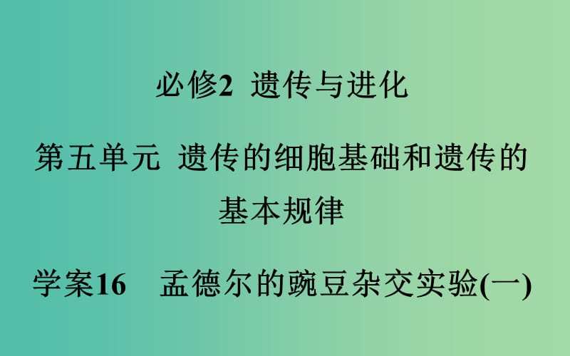 高考生物一轮复习 孟德尔的豌豆杂交实验（一）课件.ppt_第2页