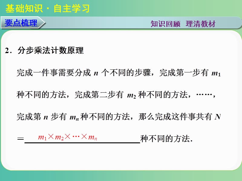 高考数学大一轮复习 第十章 第1讲 分类加法计数原理与分步乘法计数原理课件 理.ppt_第3页