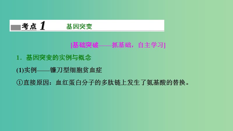 高考生物大一轮复习第七单元生物的变异育种和进化第1讲基因突变和基因重组课件.ppt_第3页