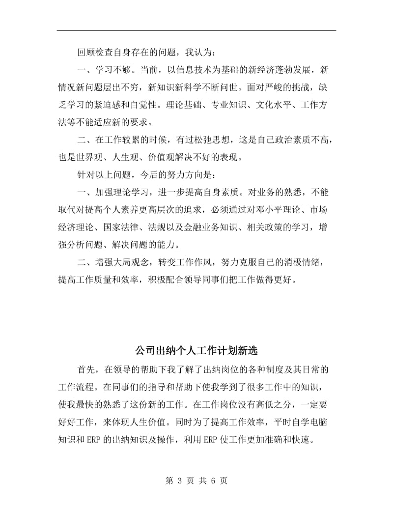 公司出纳xx年工作计划书.doc_第3页