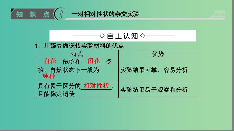 高中生物 第1章 遗传因子的发现 第1节 孟德尔的豌豆杂交实验（一）（Ⅰ）课件 新人教版必修2.ppt_第3页