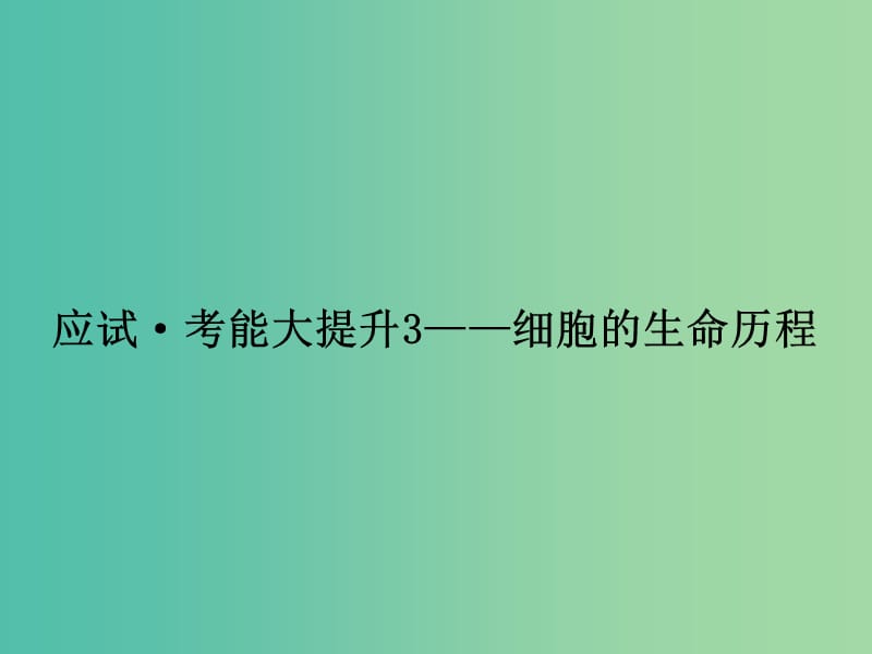 高考生物一轮复习 考能大提升3 细胞的生命历程课件.ppt_第1页