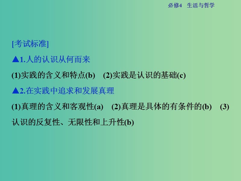 高考政治总复习 第二单元 探索世界与追求真理 第六课 求索真理的历程课件 新人教版必修4.ppt_第2页