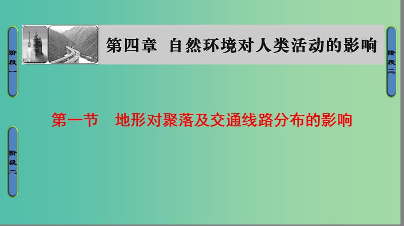 高中地理 第四章 自然环境对人类活动的影响 第一节 地形对聚落及交通线路分布的影响课件 湘教版必修1.ppt_第1页