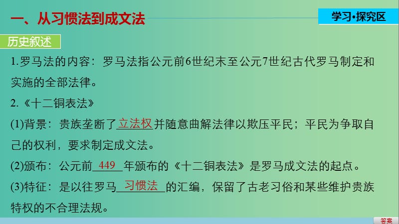 高中历史 专题六 古代希腊、罗马的政治文明 2 罗马人的法律课件 人民版必修1.ppt_第3页