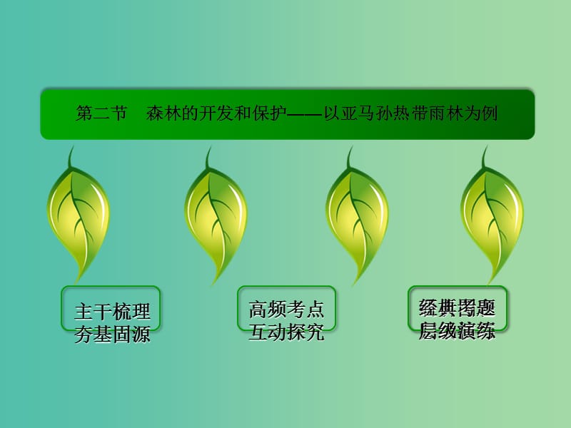 高考地理一轮复习 15.2森林的开发和保护-以亚马孙热带雨林为例课件.ppt_第3页