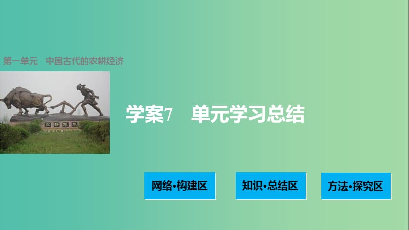 高中历史 第一单元 中国古代的农耕经济 7 单元学习总结课件 岳麓版必修2.ppt_第1页