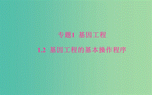 高中生物 專題1 1.2 基因工程的基本操作程序課件 新人教版選修3.ppt