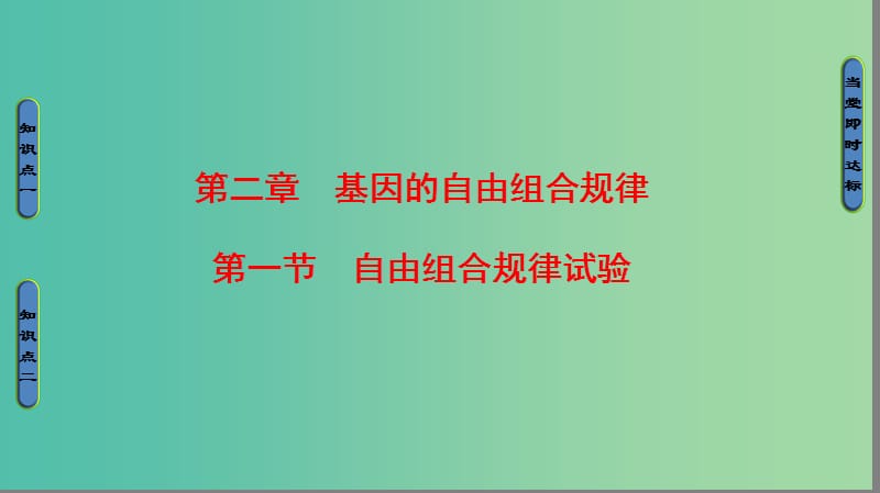 高中生物 第2单元 遗传的基本定律 第2章 基因的自由组合规律 第1节 自由组合规律试验课件 中图版必修2.ppt_第1页