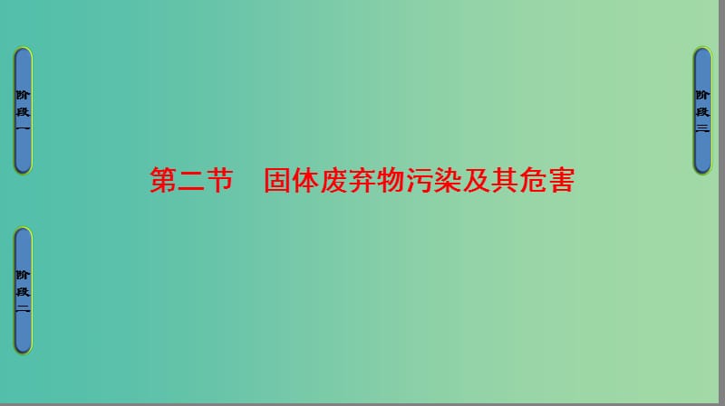 高中地理 第2章 环境污染与防治 第2节 固体废弃物污染及其危害课件 新人教版选修6.ppt_第1页