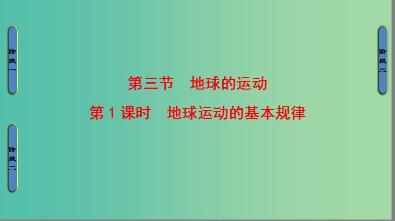 高中地理 第一章 宇宙中的地球 第三节 地球的运动第一课时课件 湘教版必修1.ppt_第1页