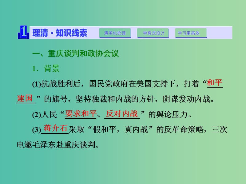 高中历史第7单元无产阶级和人民群众争取民主的斗争第4课抗战胜利后的人民民主运动课件新人教版.ppt_第2页