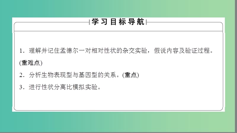 高中生物 第2单元 遗传的基本定律 第1章 基因的分离规律 第2节 分离规律试验课件 中图版必修2.ppt_第2页