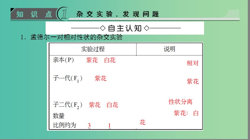 高中生物 第2单元 遗传的基本定律 第1章 基因的分离规律 第2节 分离规律试验课件 中图版必修2.ppt_第3页