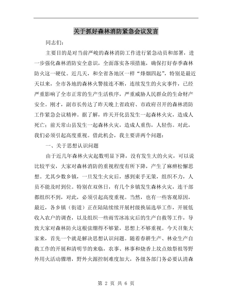 关于抓好森林消防紧急会议发言.doc_第2页