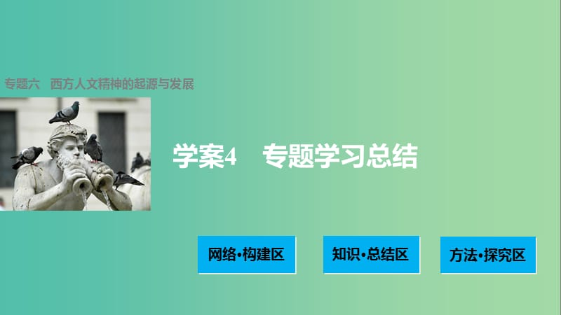 高中历史 专题六 西方人文精神的起源与发展 4 专题学习总结课件 人民版必修3.ppt_第1页