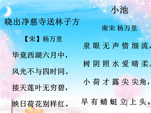 古詩鑒賞曉出凈慈寺送林子方與小池.ppt