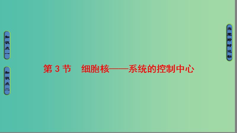 高中生物 第3章 细胞的基本结构 第3节 细胞核——系统的控制中心课件 新人教版必修1.ppt_第1页