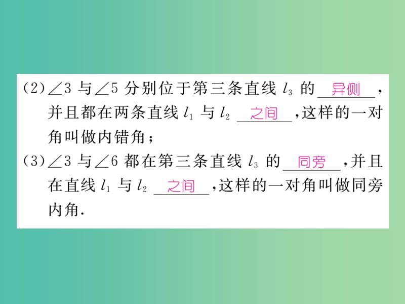 七年级数学下册 第1章 平行线 1.2 同位角、内错角、同旁内角课件 （新版）浙教版.ppt_第3页