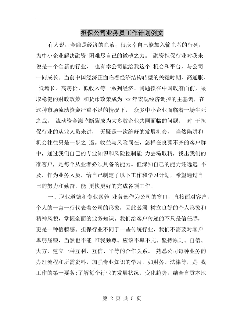 担保公司业务员工作计划例文.doc_第2页